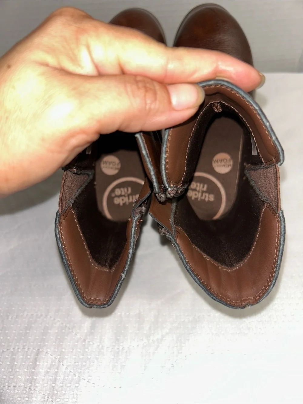 Stride Rite Brown Girls Leather Mid-Calf Boots with Buckle